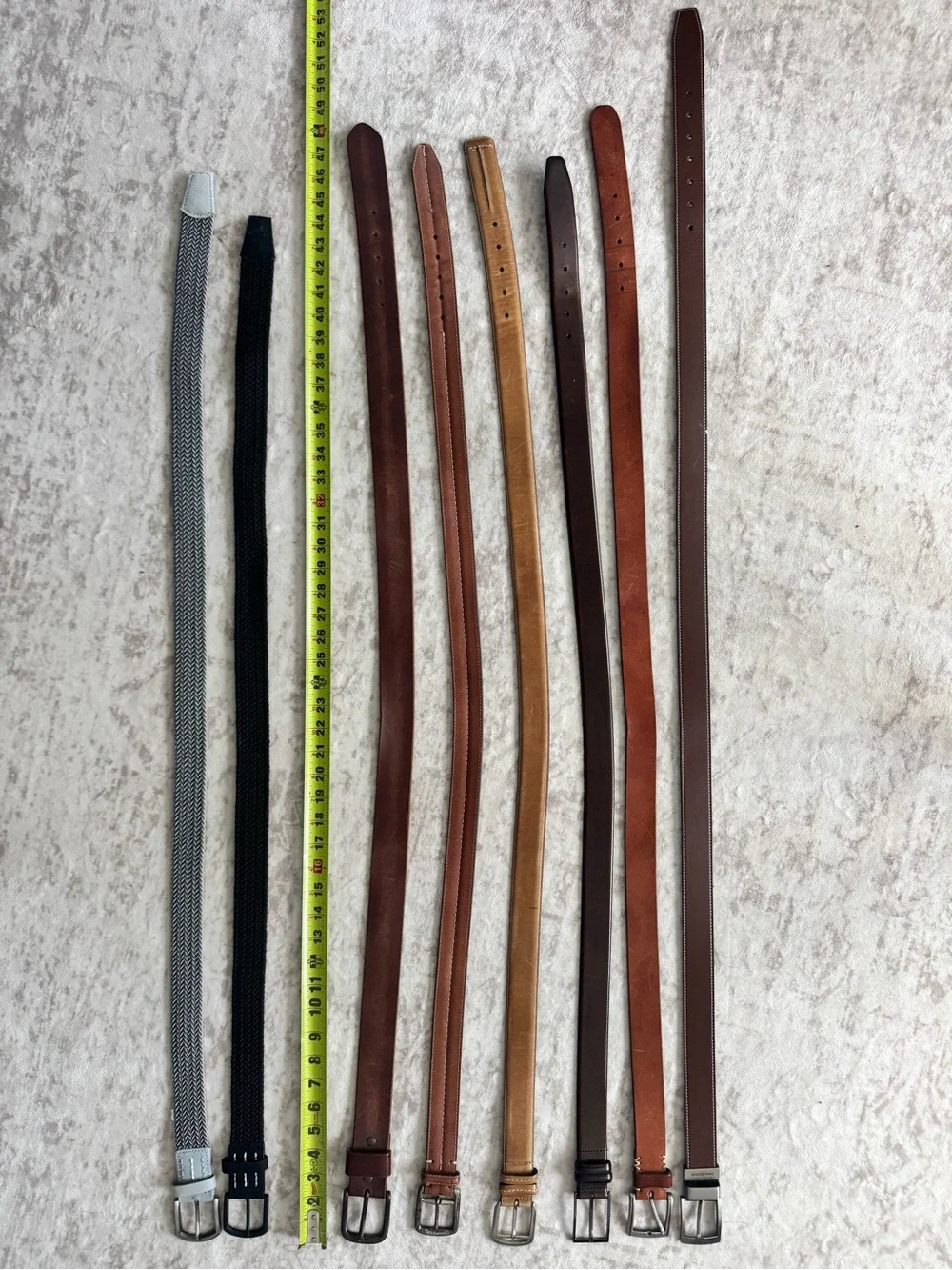 Men's Leather Belts - Brown, Tan, Black L-XL